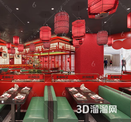 川菜馆装修设计要点及装修风格介绍-3d溜溜网