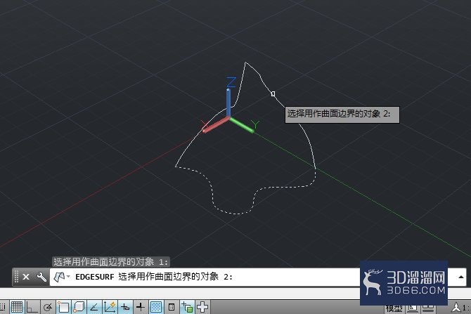 AutoCAD如何绘制边界网格（边界曲面）？
