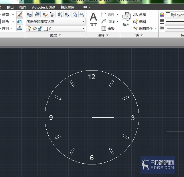 CAD中利用阵列工具制作简易表盘？