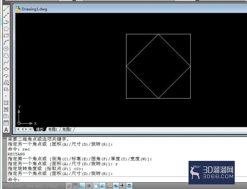 CAD的不同方法绘制内部正方形 CAD的不同方法绘制内部正方形