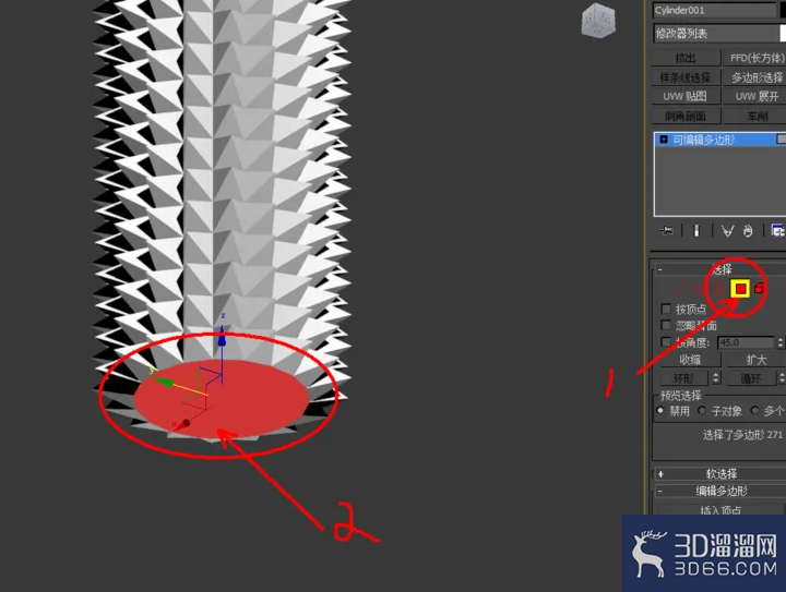 3dmax编辑多边形挤出如何使用？