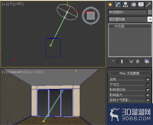 3dmax太阳光怎么打？