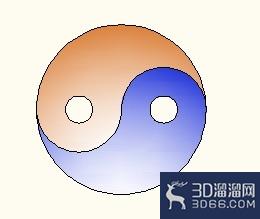 AutoCAD渐变色画太极图方法