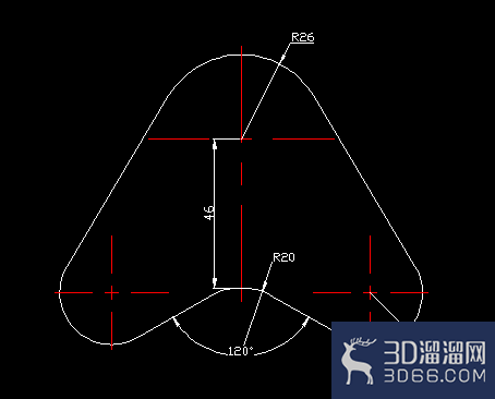 在CAD中怎么让三个圆分别在三角形的顶点？