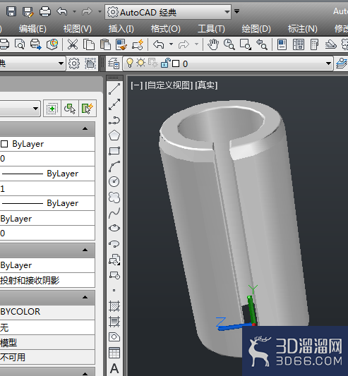 AutoCAD如何创建弹性圆柱销三维模型? AutoCAD如何创建弹性圆柱销三维模型?