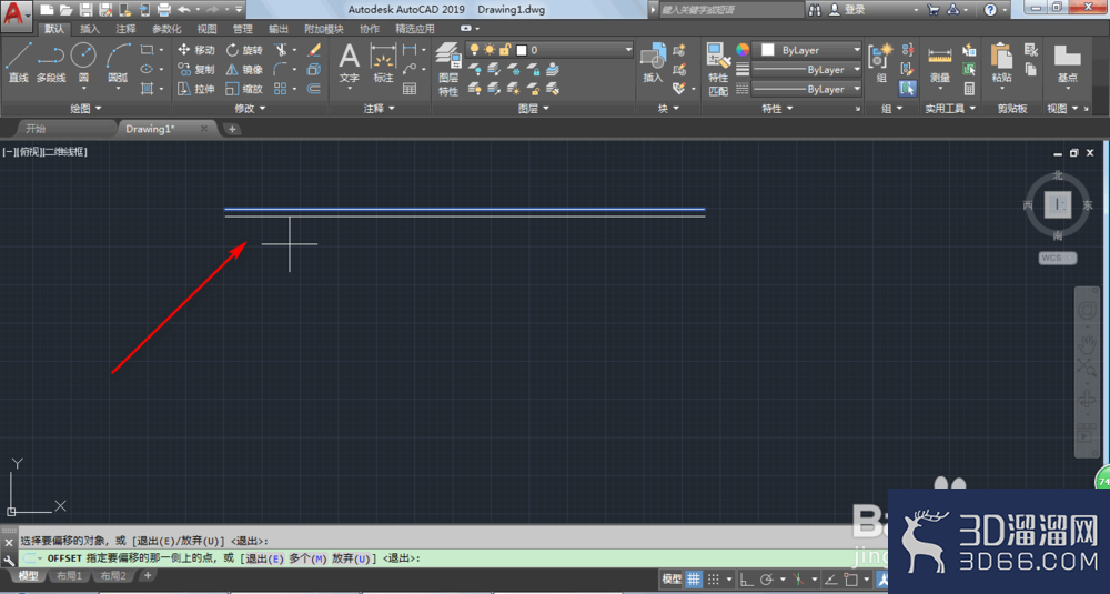 AutoCAD2019怎么画平行线？