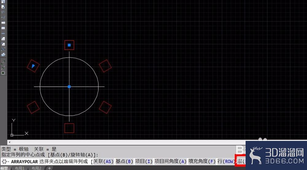 AutoCAD阵列命令详解-环形阵列-3d溜溜网