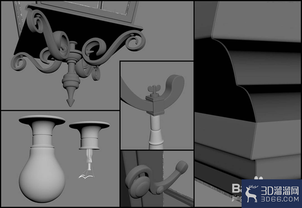 3dMax如何制作欧式墙壁路灯效果? 3dMax如何制作欧式墙壁路灯效果?