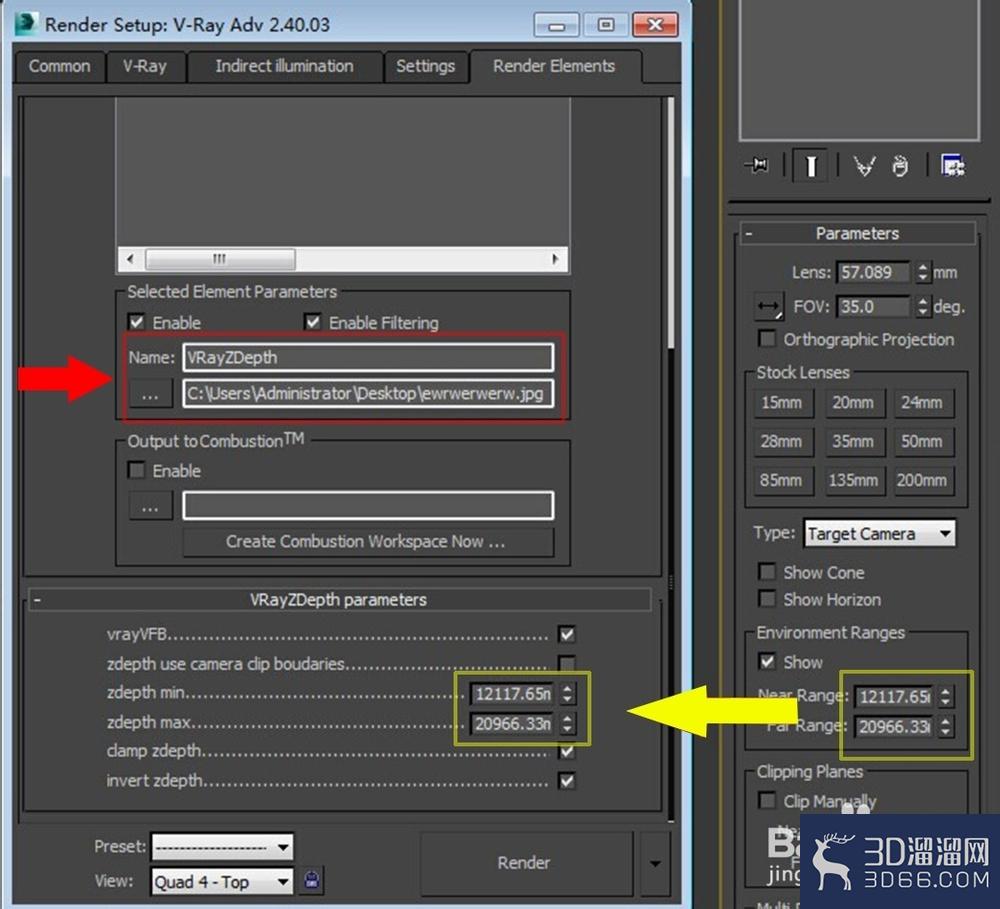 3Dmax怎样渲染Z通道？