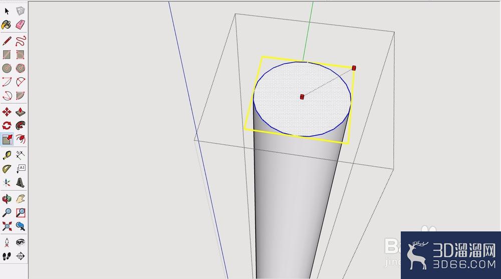 SketchUp怎么做下宽上窄的柱子？