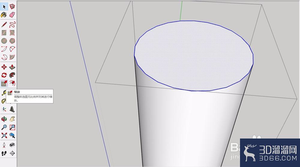 SketchUp怎么做下宽上窄的柱子？