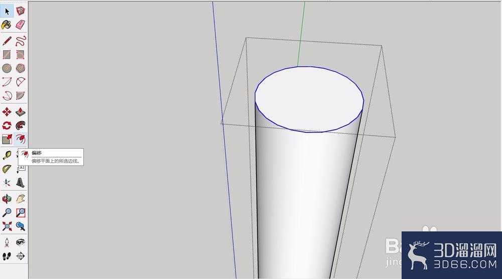 SketchUp怎么做下宽上窄的柱子？